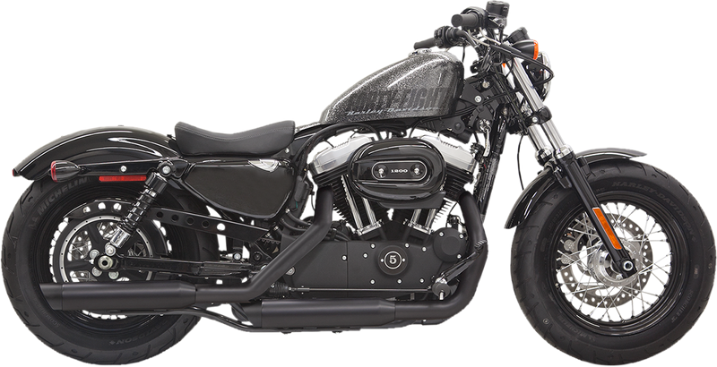 BASSANI XHAUST Firepower Series Slip-On Mufflers - Black - Slash-Cut - Sportster