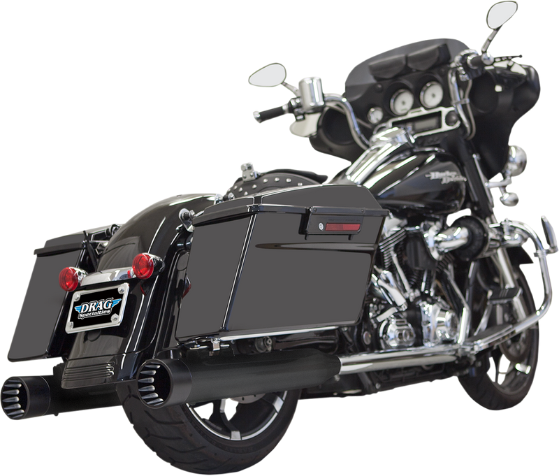 BASSANI XHAUST DNT Straight Can SLIP-ON Mufflers for 1995-2016 TOURING Black
