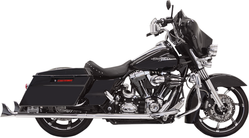 BASSANI XHAUST Fishtail Mufflers - Chrome - w/out Baffle - 36" - '95-'16 TOURING