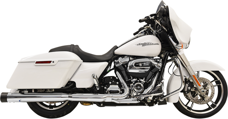 BASSANI XHAUST DNT Straight Can SLIP-ON Mufflers for 2017-2019 TOURING - Chrome/Black