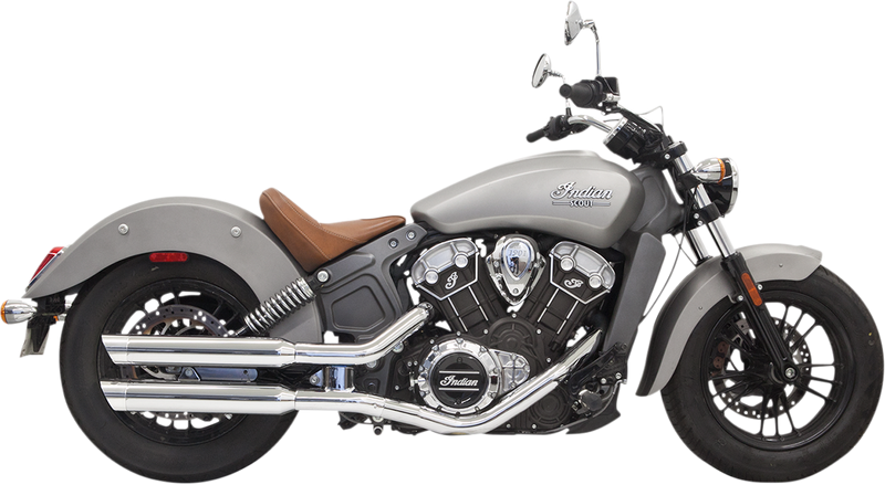 BASSANI XHAUST 3" Mufflers - Chrome - '15-'21 INDIAN SCOUT