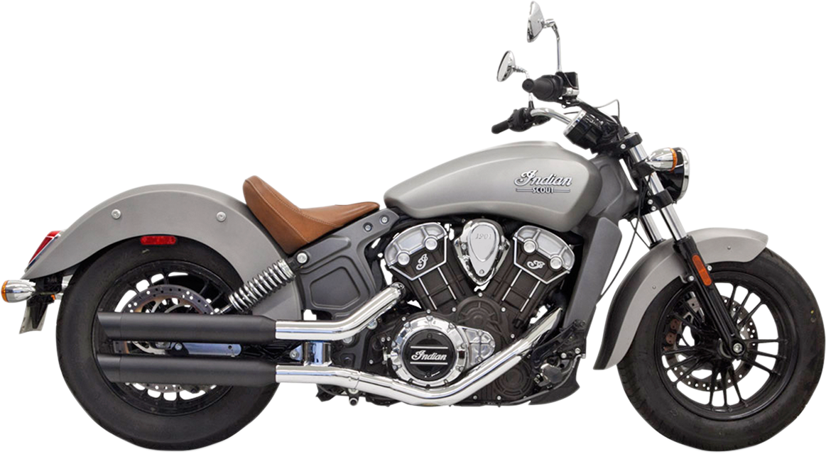 BASSANI XHAUST 3" Mufflers  Black - '15-'24 INDIAN SCOUT