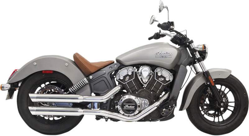 BASSANI XHAUST 3" Mufflers  Chrome - '15-'24 INDIAN SCOUT