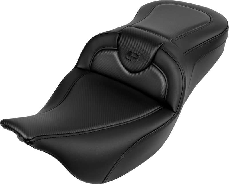 SADDLEMEN Roadsofa Seat - without Backrest - Carbon Fiber - Black Stitch - 'FL '08-'24