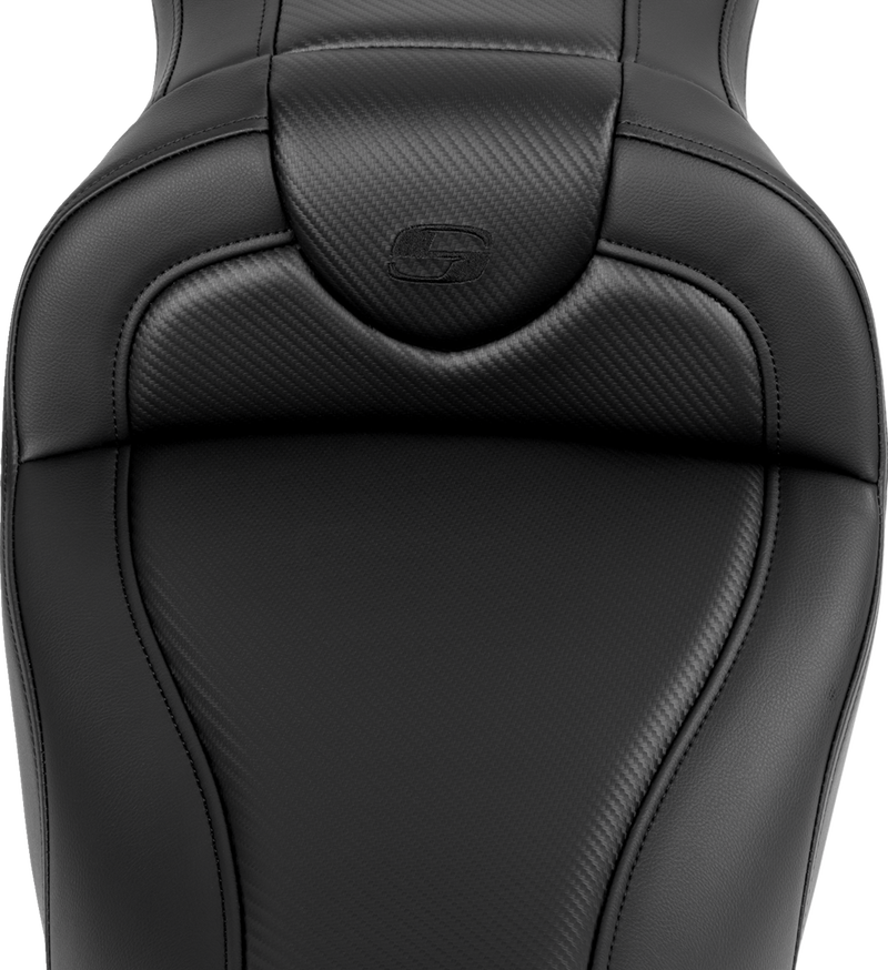 SADDLEMEN Roadsofa Seat - without Backrest - Carbon Fiber - Black Stitch - 'FL '08-'24