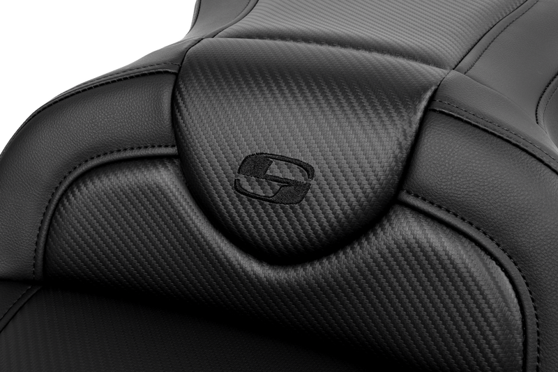 SADDLEMEN Roadsofa Seat - without Backrest - Carbon Fiber - Black Stitch - 'FL '08-'24