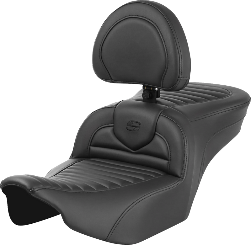 SADDLEMEN Roadsofa™ Seat - with Backrest - Tuck-n-Roll - Touring '23.5-'25