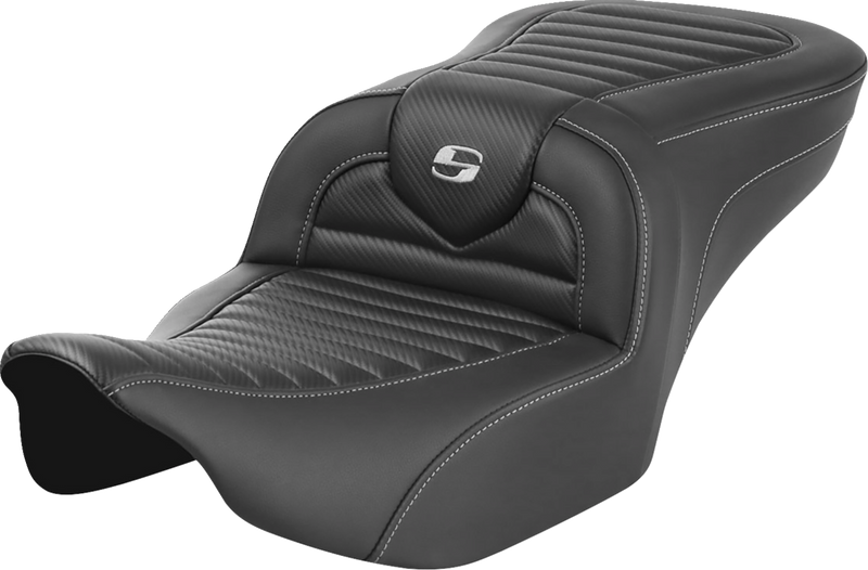 SADDLEMEN Roadsofa™ Seat - without Backrest - Tuck-n-Roll - Carbon Fiber - Touring '23.5-'25