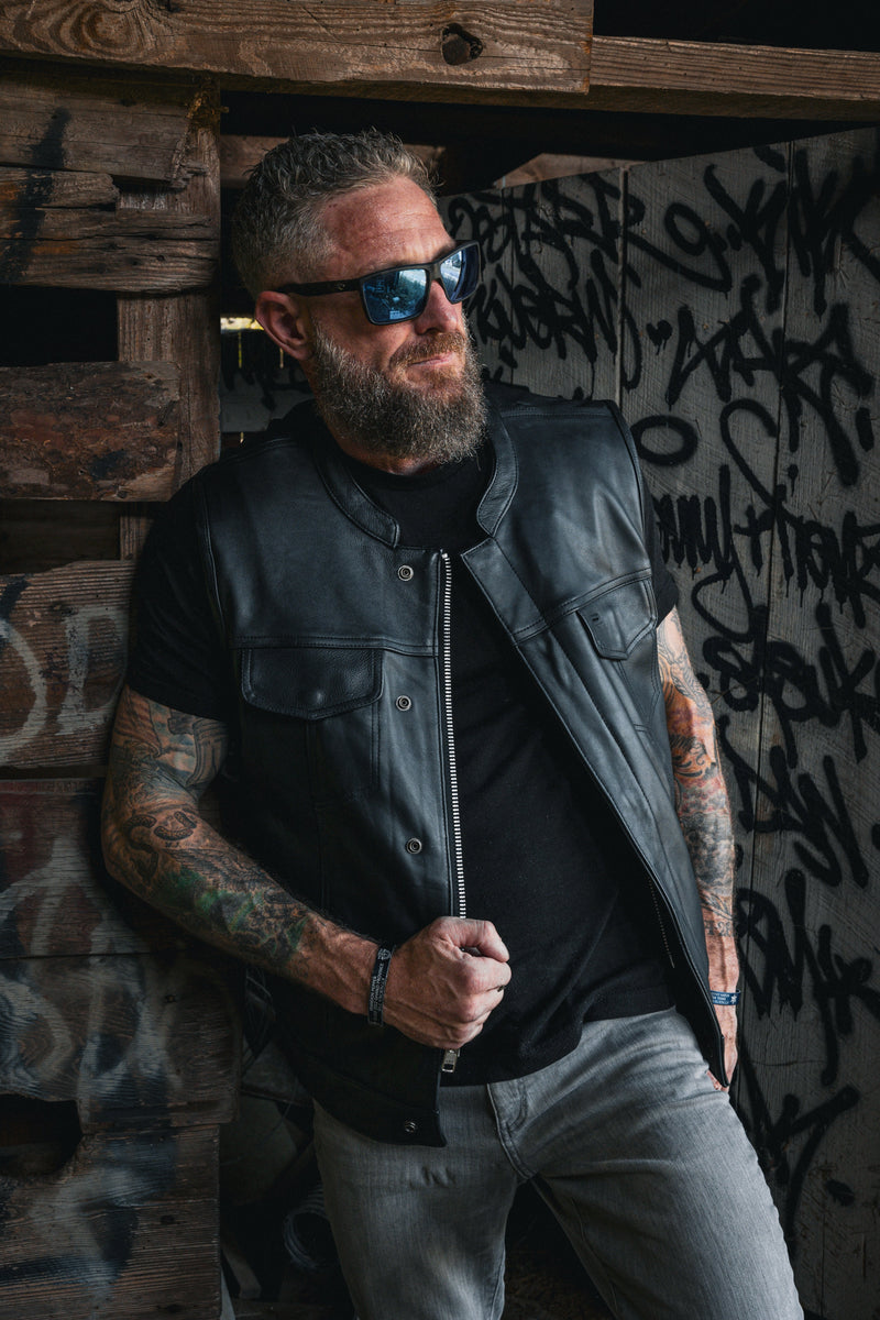 UNIK LEATHER - Mens SOA Style Club Vest
