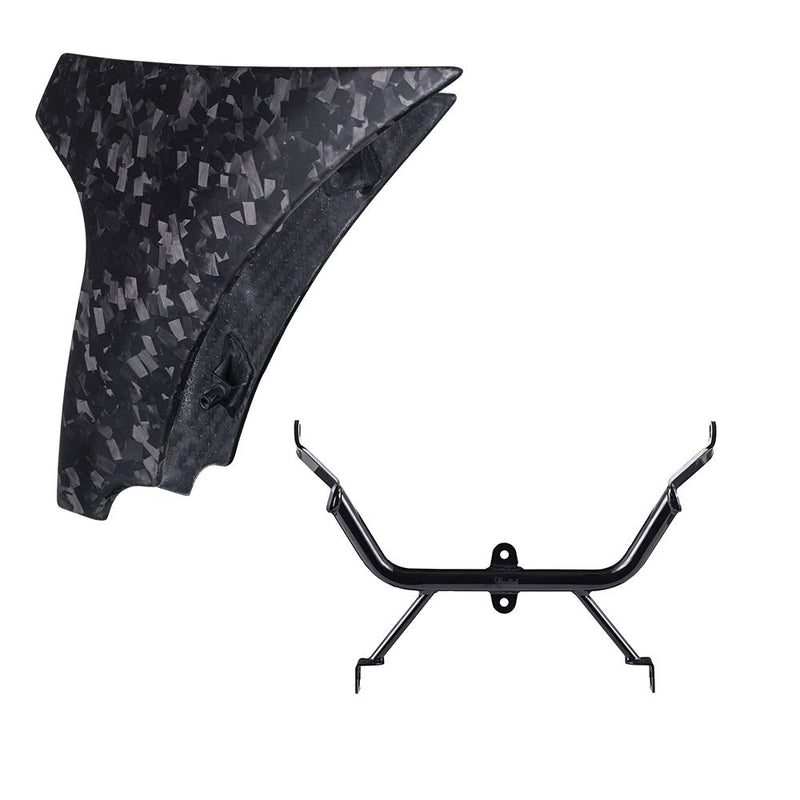 Advanblack Carbon Fiber Side Spoiler Panel Fairings with Support Bracket for '23.5Up Harley Road Glide