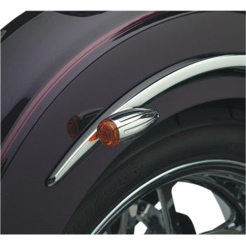 PRO-ONE PERF.MFG. Bullet Marker Light - Chrome - Ball-Milled - Amber Lens