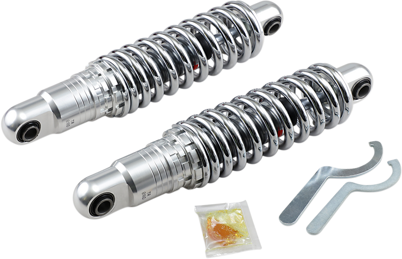 Drag Specialties Shocks Premium Ride-Height Adjustable - 12" - Heavy Duty - Chrome - Dyna '91-'17