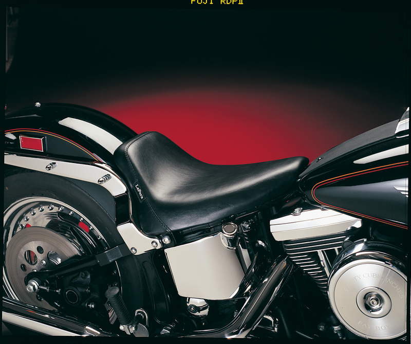 LE PERA Bare Bones Solo Seat - Smooth - Black - Softail '84-'99