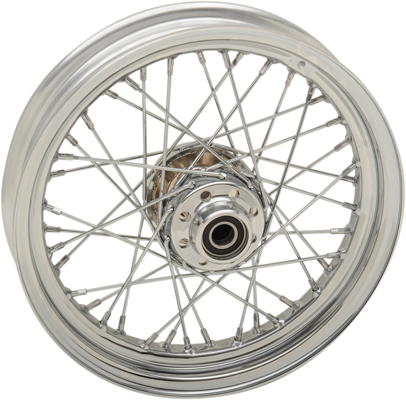 DRAG SPECIALTIES Replacement Front Laced 40 Spoke Wheel - Chrome - 16x3 - '07-'17 Softail
