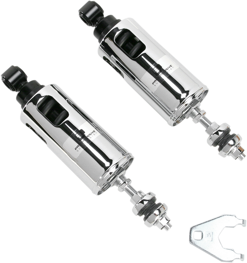 PROGRESSIVE SUSPENSION 422 Series Adjustable Shocks - Chrome - Standard 422 - '00-'17 SOFTAIL