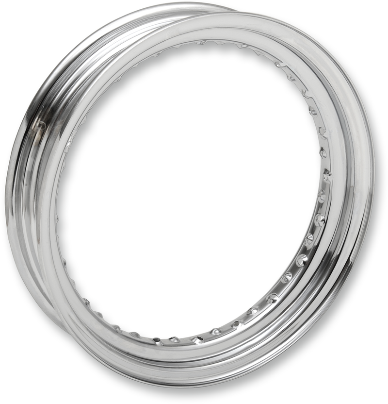 DRAG SPECIALTIES 40 Hole Chrome Steel Rim - 16x3 - Side Rubber Valve