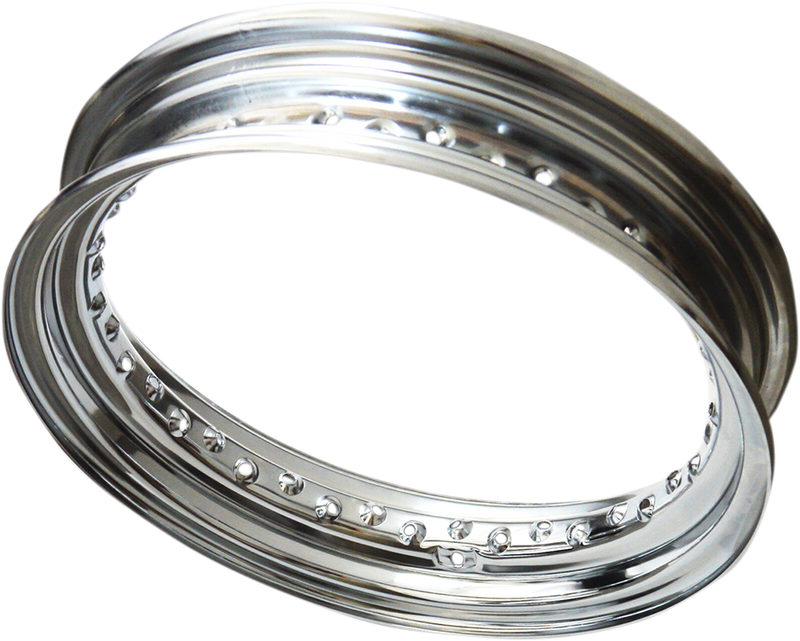DRAG SPECIALTIES 40 Hole Chrome Steel Rim - 16x3 - Side Metal Valve