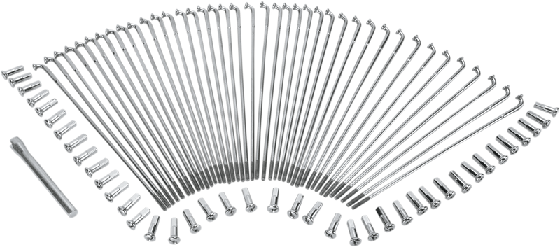 DRAG SPECIALTIES Replacement Smooth Drop-Center Front Stainless Steel Spoke Set - 21" Wide Glide