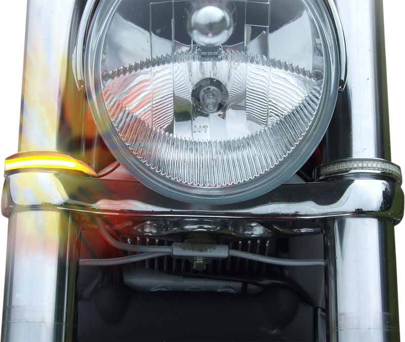 CUSTOM DYNAMICS Wrap-Arounds™ LED Turn Signals - 56 mm - Chrome - Clear/Amber