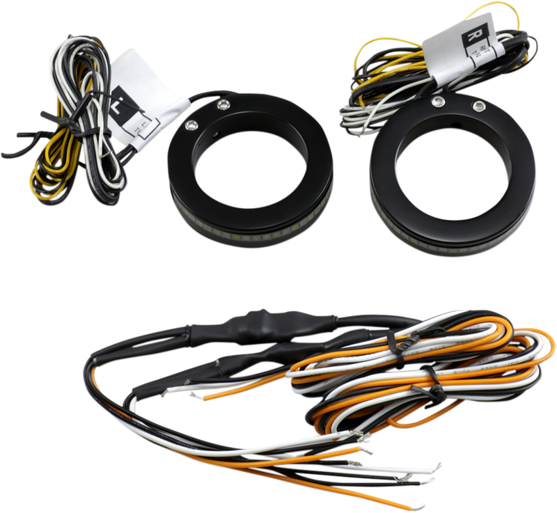 CUSTOM DYNAMICS Wrap-Arounds™ LED Turn Signals with Daytime Running Lights - 37 mm - Black - White/Amber