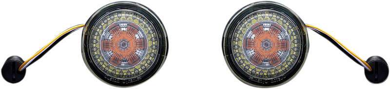 CUSTOM DYNAMICS ProBeam Dynamic Ringz Amber/White Front Led Bullet Turn Signals - 1157