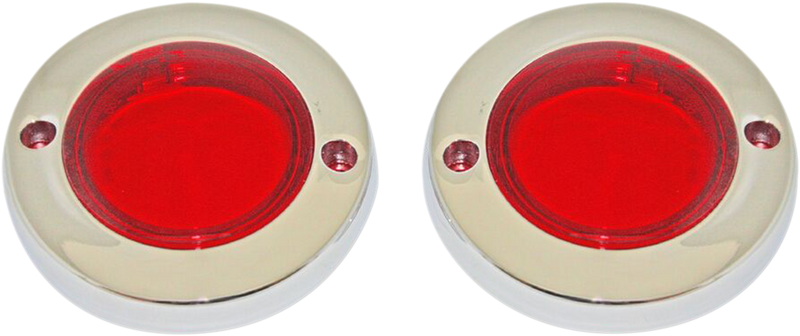 CUSTOM DYNAMICS ProBEAM® Flat Bezel Turn Signal Adapters - Chrome/Red