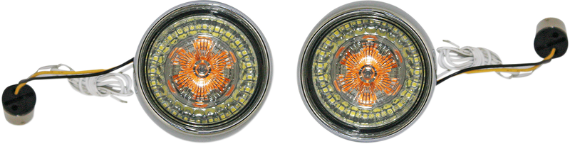 CUSTOM DYNAMICS ProBEAM® Ringz Bullet Bezel 1156 LED Turn Signal - 1156 - Chrome - Smoke Lens