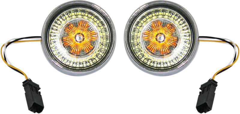 CUSTOM DYNAMICS ProBEAM® Ringz Bullet Bezel LED JAE CVO Turn Signal - Chrome - Smoke Lens