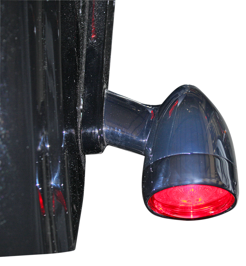 CUSTOM DYNAMICS ProBeam® Bullet Bezel Rear LED Turn Signal Inserts - 1157 - Chrome - Red Lens