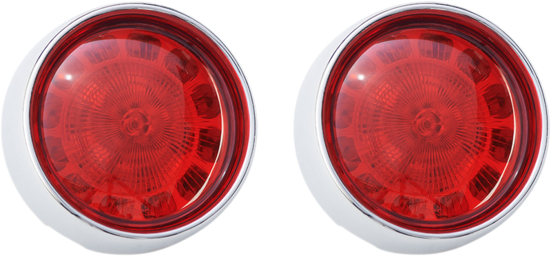 CUSTOM DYNAMICS ProBeam® Bullet Bezel Rear LED Turn Signal Inserts - 1156 - Chrome - Red Lens