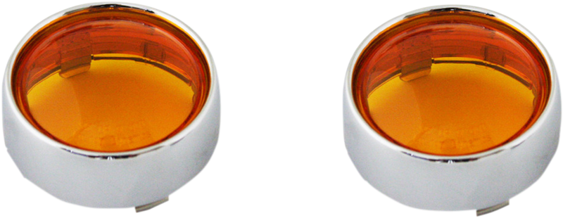 CUSTOM DYNAMICS Bezel/Lenses for ProBEAM® Bullet Turn Signals - Chrome/Amber