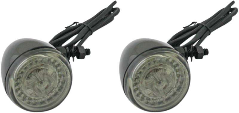 CUSTOM DYNAMICS ProBEAM® Universal LED Bullet Bezel Turn Signals - Gloss Black/Clear