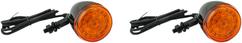CUSTOM DYNAMICS ProBEAM® Universal LED Bullet Bezel Turn Signals - Gloss Black - Amber
