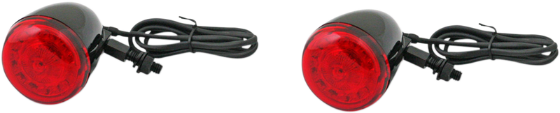CUSTOM DYNAMICS ProBEAM® Universal LED Bullet Bezel Turn Signals - Gloss Black - Red