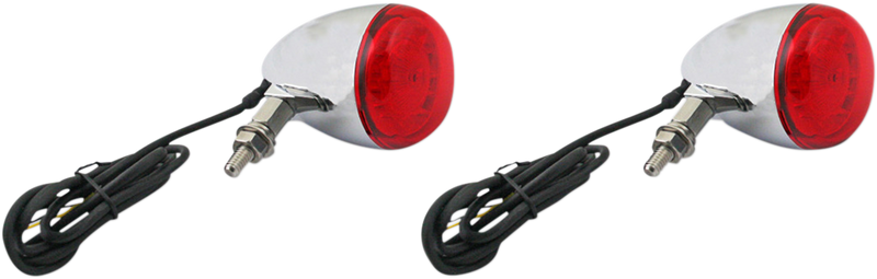 CUSTOM DYNAMICS ProBEAM® Universal LED Bullet Bezel Turn Signals - Chrome - Red