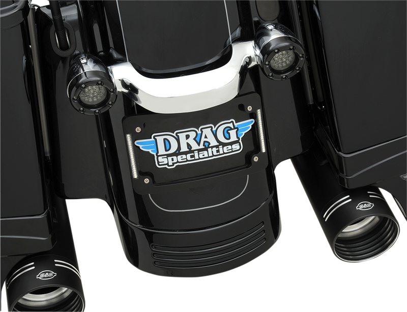 CUSTOM DYNAMICS Tri-Radius License Plate Frame w Flushmount LEDs - Black