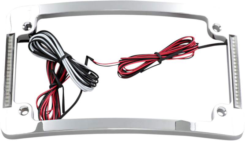 CUSTOM DYNAMICS Tri-Radius License Plate Frame w Flushmount LEDs - Chrome