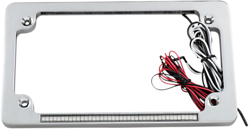 CUSTOM DYNAMICS Dual LED License Plate Frame - Flat - Chrome