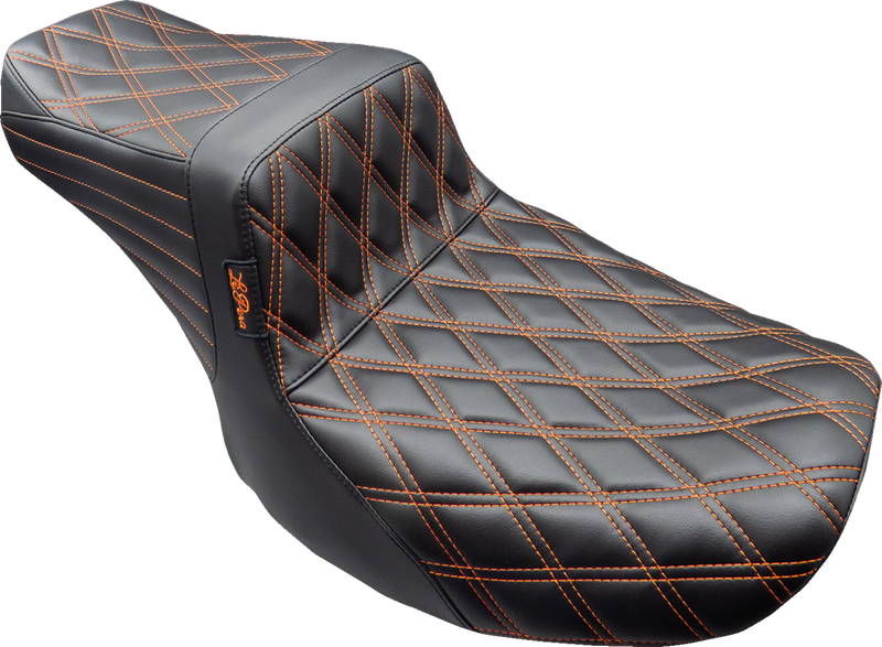 LE PERA Tailwhip Seat - Burnt Orange Double Diamond Stitch - Touring '23.5-'24
