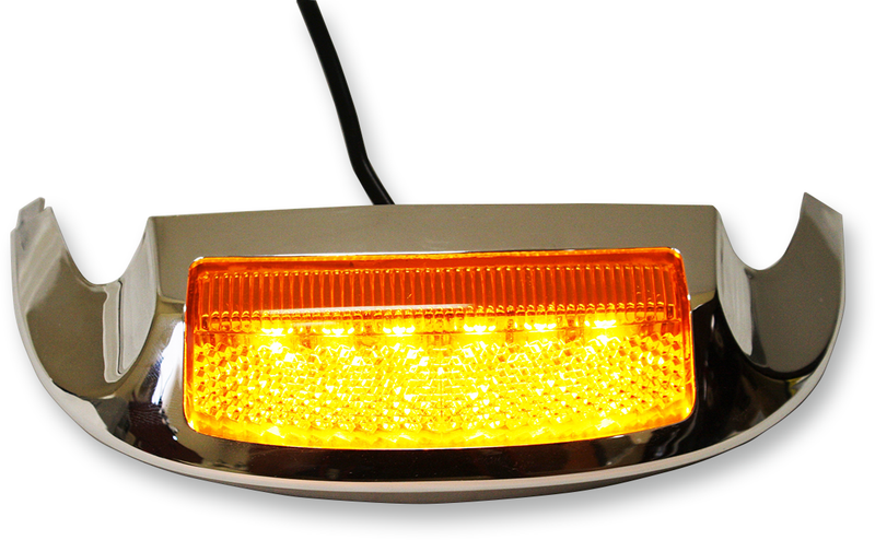 CUSTOM DYNAMICS Front LED Fender Tip - Amber/Amber Lens - Chrome