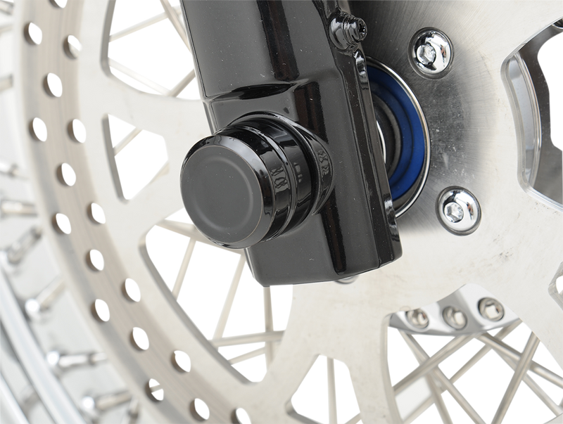 DRAG SPECIALTIES Billet Front Axle Cover / Cap Kit - Semi Gloss Black