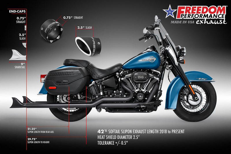 FREEDOM EXHAUST - SOFTAIL 2.5" SLIP-ONS 2018-PRESENT *FITS FREEDOM HEADERS ONLY*