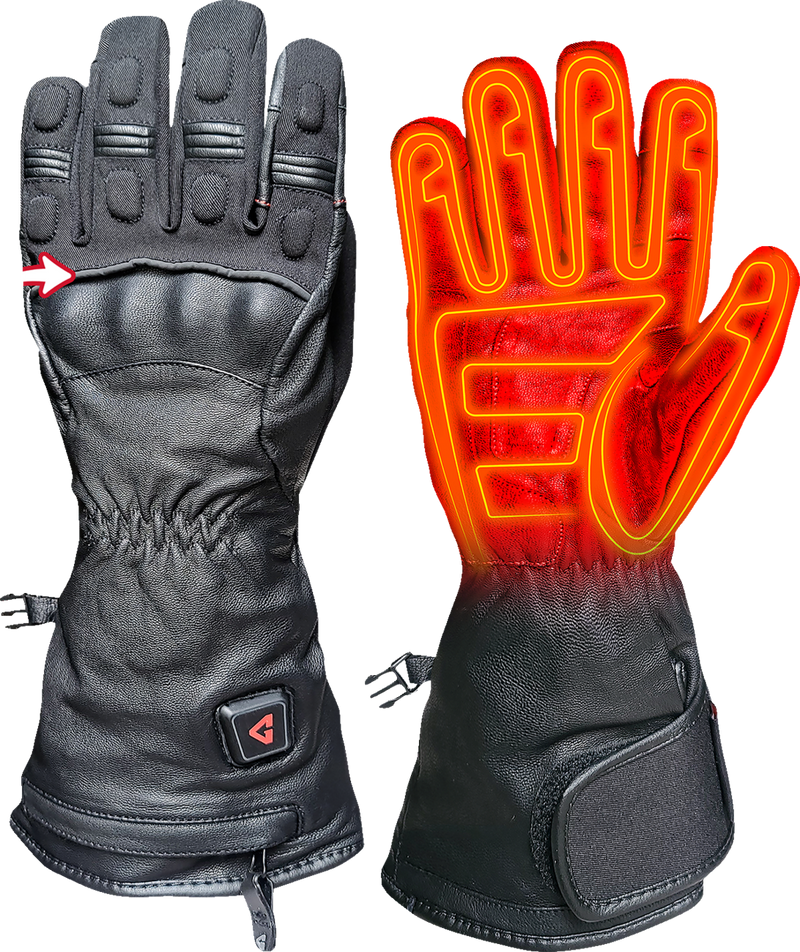 GERBING HEATED CLOTHING 7V Hard Knuckle Battery Heated Gloves - Black - Medium