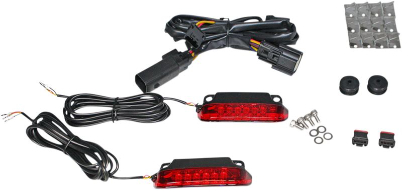 CUSTOM DYNAMICS Saddlebag Rail Luggage Rack LED Light Bar - Red - '14-'24