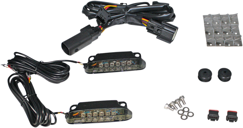 CUSTOM DYNAMICS Saddlebag Rail Luggage Rack LED Light Bar - Smoke - '14-'24