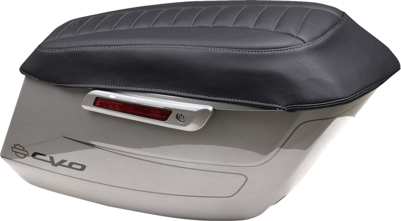 MUSTANG Deluxe Saddlebag Lid Covers - Black w/ Gunmetal Stitch - Touring '23-'24