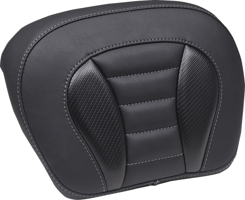 MUSTANG Deluxe Chopped Tour-Pak Backrest Pad - Black w/ Gunmetal Stitch - Touring