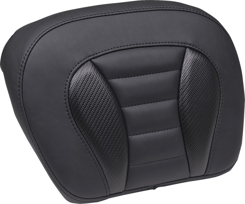 MUSTANG Deluxe Chopped Tour-Pak Backrest Pad - Black w/ Black Stitch - Touring