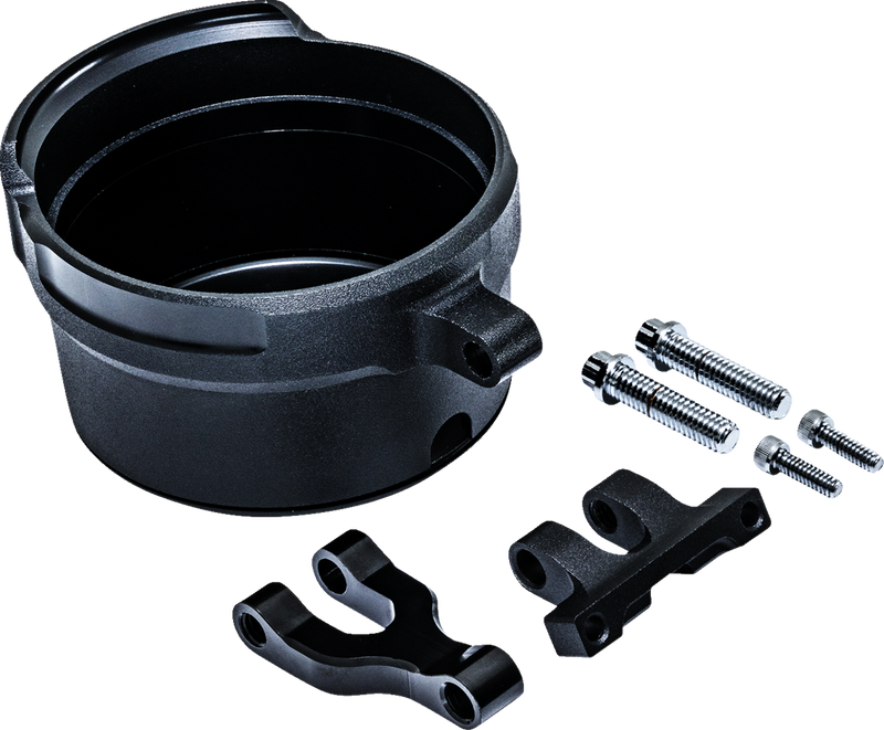 PERFORMANCE MACHINE (PM) Gauge Relocation Kit - Round - Black Ops? 0208-2192-SMB