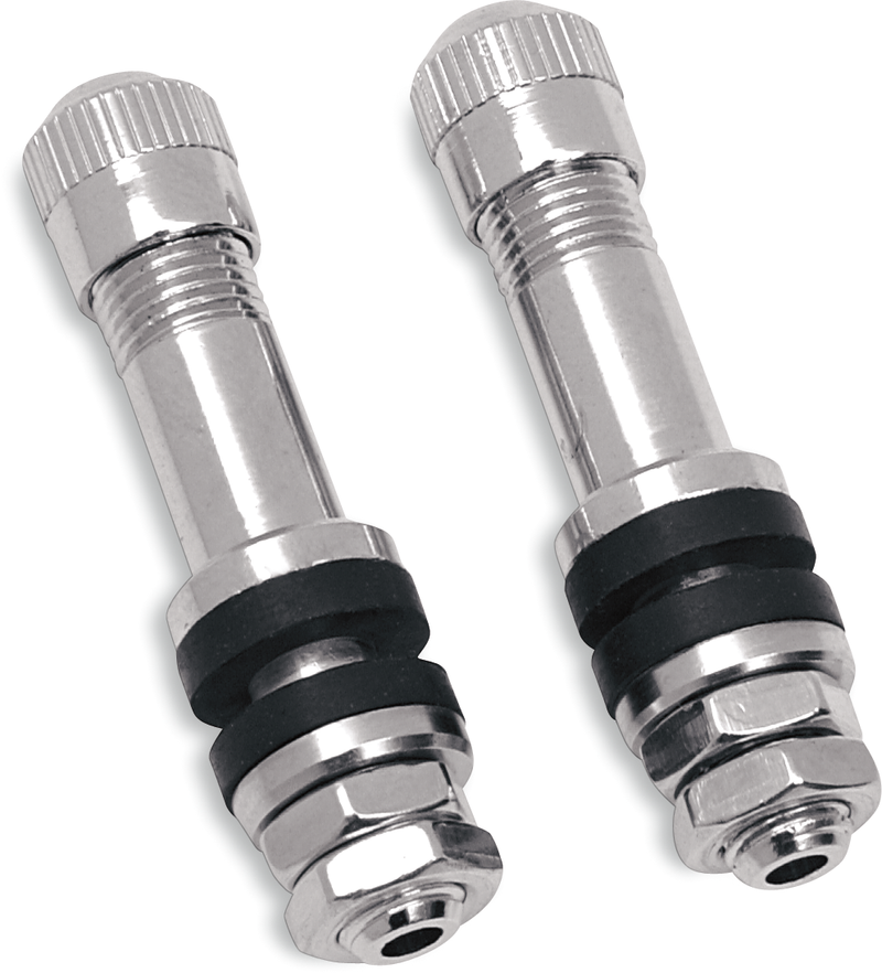 DRAG SPECIALTIES Replacement Bolt-In Valve Stem Set - Chrome - 0.24" Hole Size